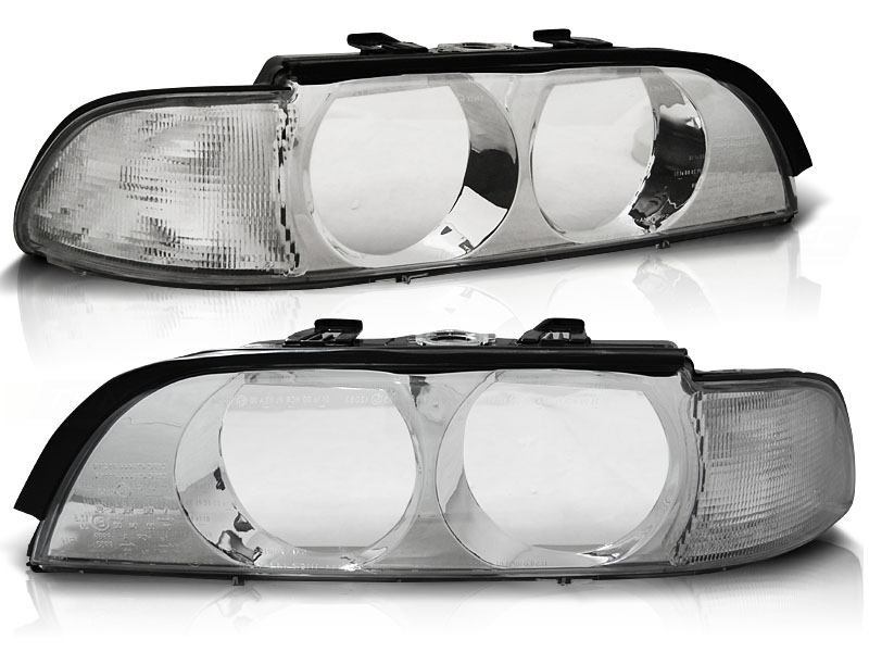 Predné sklá svetiel BMW E39 95-00 Chrome