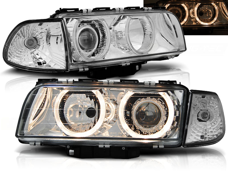 Predné svetlá BMW E38 94-98 Angel Eyes Chrome - 14