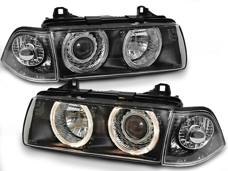 Predné svetlá BMW E36 Angel Eyes Black - 21