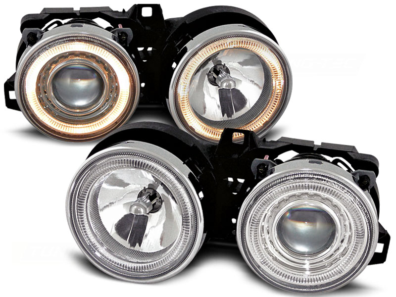 Predné svetlá BMW E30 Depo Angel Eyes Chrome