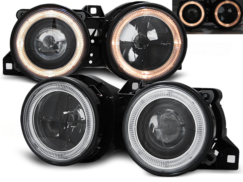 Predné svetlá BMW E30 Depo Angel Eyes Black