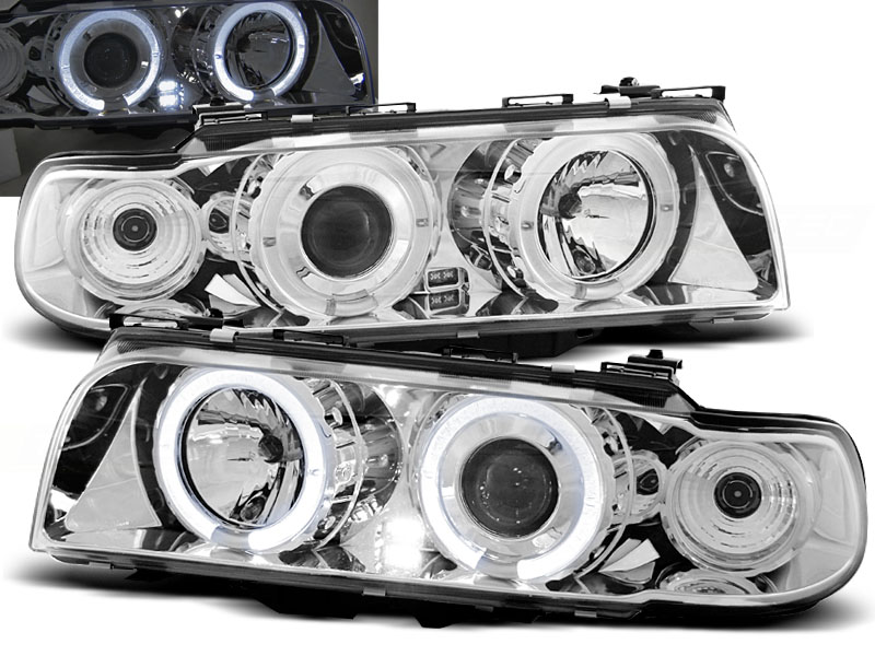 Predné svetlá BMW E38 94-98 Angel Eyes Chrome - 36