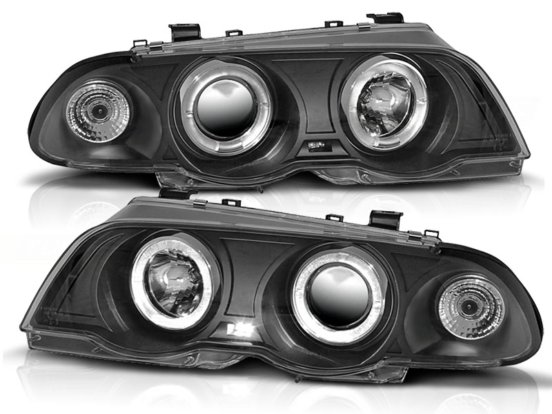 Predné svetlá BMW E46 Sedan/Touring 98-01 Angel Eyes Black - 39