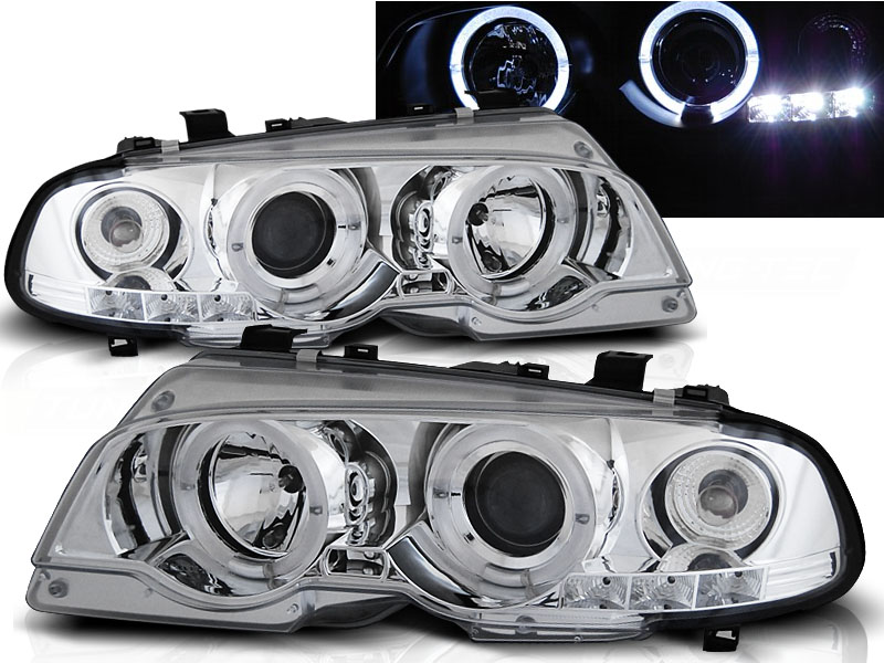 Predné svetlá BMW E46 Coupe/Cabrio 99-03 Angel Eyes Chrome
