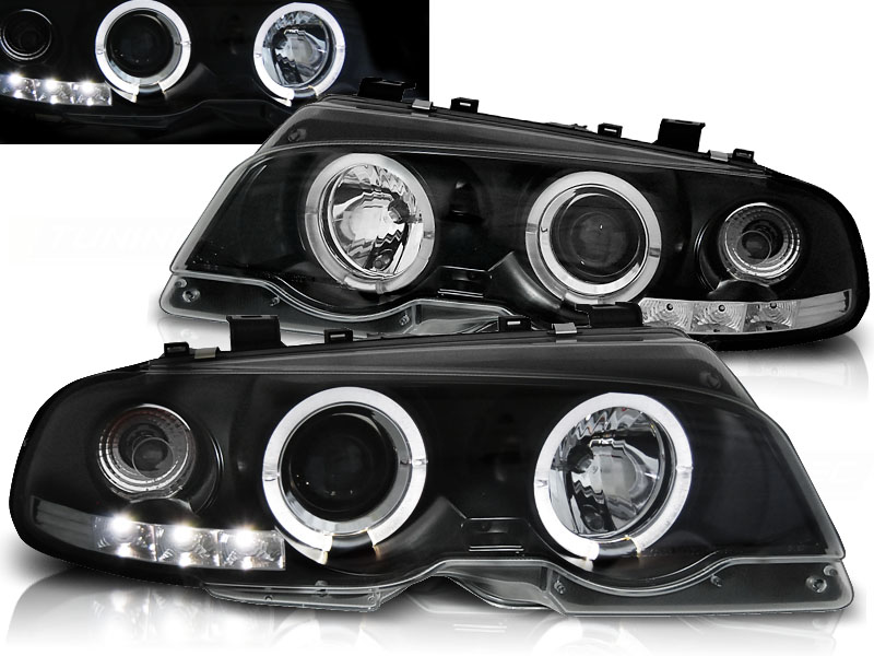 Predné svetlá BMW E46 Coupe/Cabrio 99-03 Angel Eyes Black