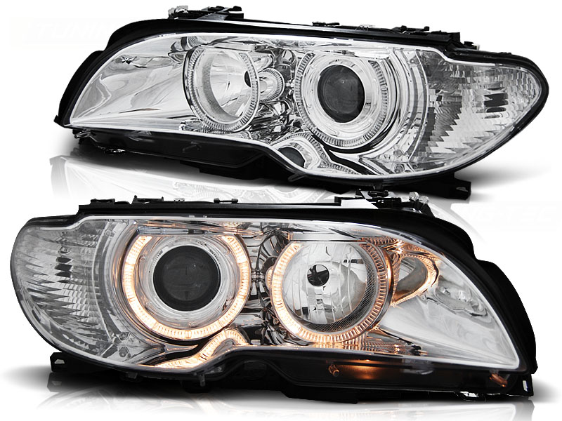 Predné svetlá BMW E46 Coupe/Cabrio 03-06 FK Angel Eyes Chrome