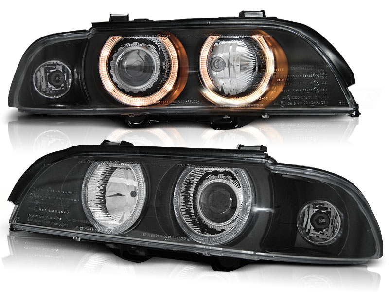 Predné svetlá BMW E39 Xenón Angel Eyes Black - 92