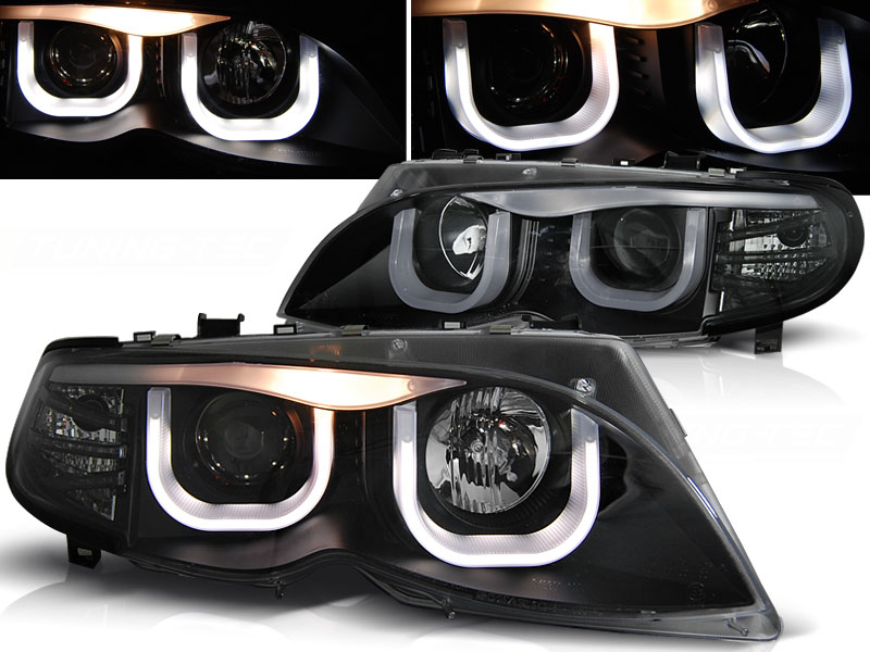 Predné svetlá BMW E46 01-05 3D Angel Eyes Black