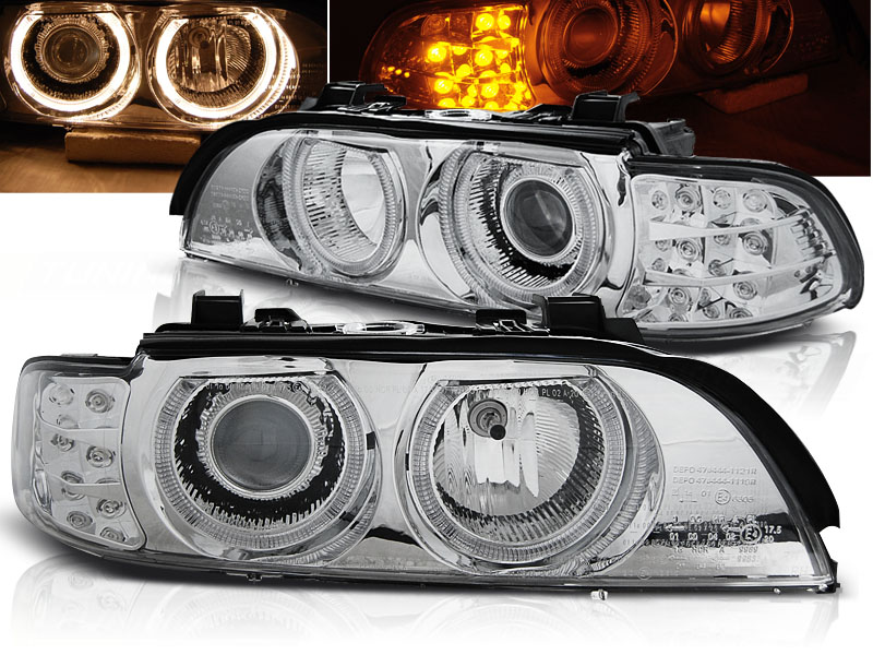 Predné svetlá BMW E39 Angel Eyes Chrome - A5