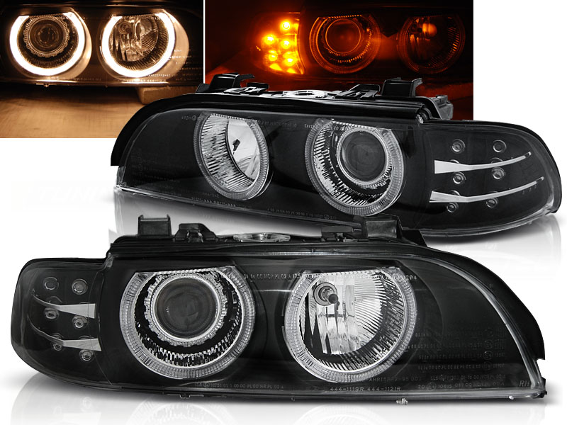 Predné svetlá BMW E39 Angel Eyes Black - A6