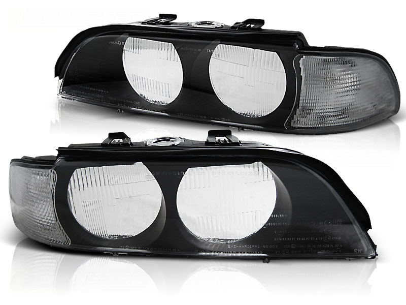 Predné sklá svetiel BMW E39 95-00 Black White