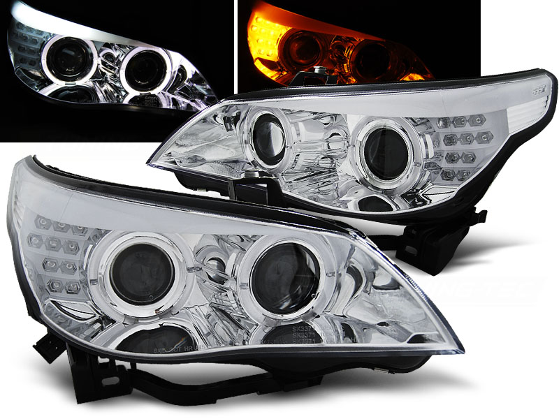 Predné svetlá BMW E60 E61 03-07 LED Chrome