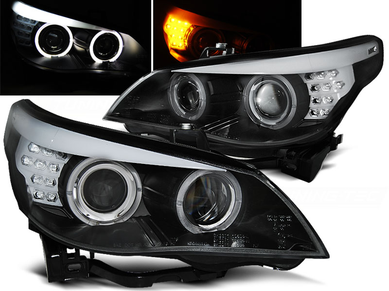 Predné svetlá BMW E60 E61 03-07 LED Black