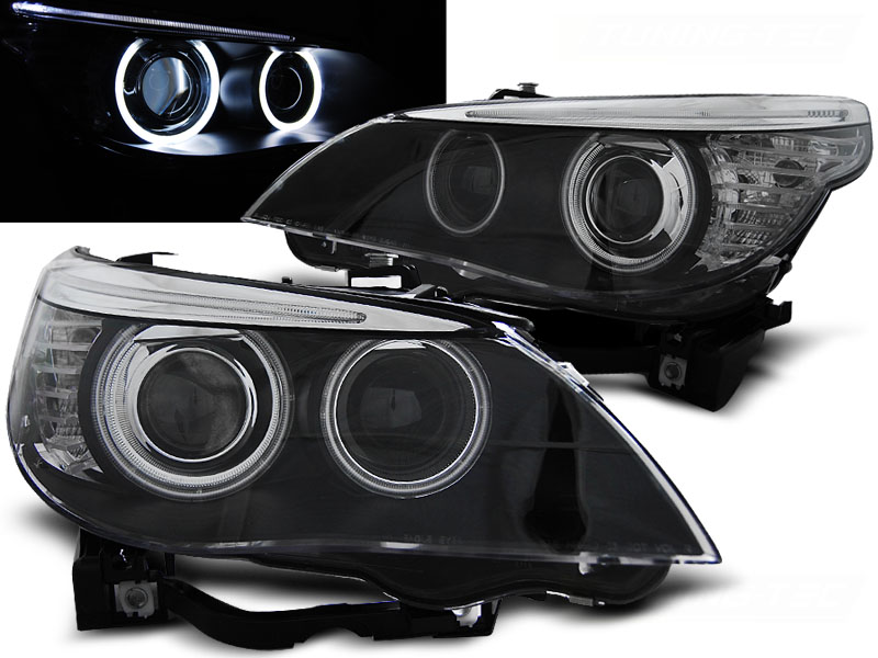 Predné svetlá BMW E60 E61 03-04 Xenón D2S CCFL Black