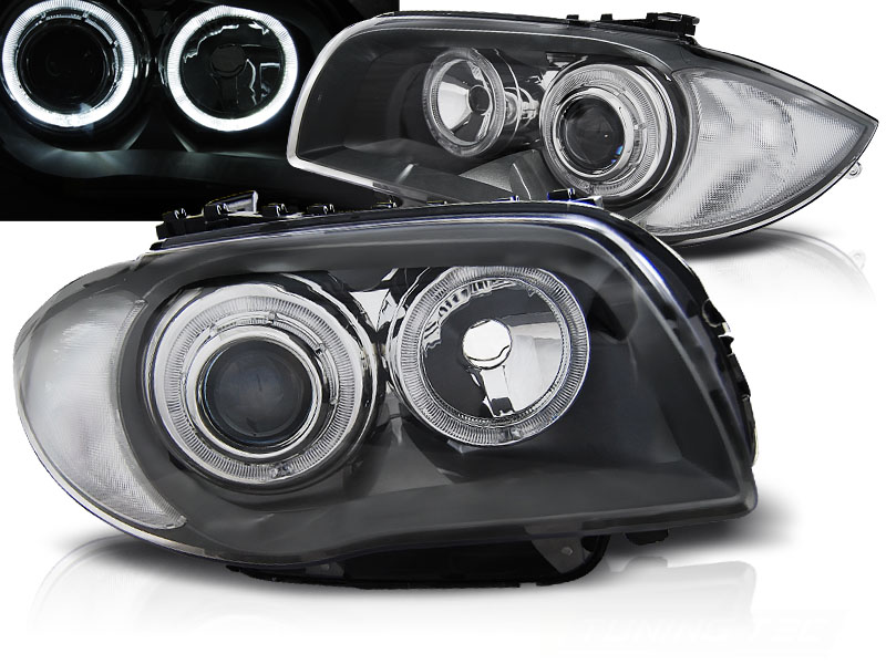 Predné svetlá BMW 1 E81/E87 Grey Angel Eyes