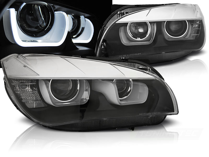 Predné svetlá BMW X1 E84 12-14 Xenón Tube Light Black