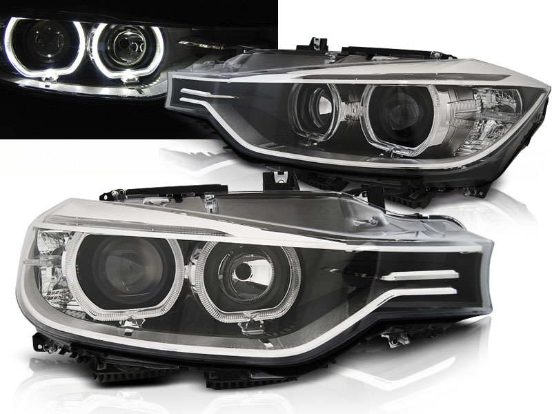 Predné svetlá BMW F30/F31 11-15 LED Angel Eyes Black