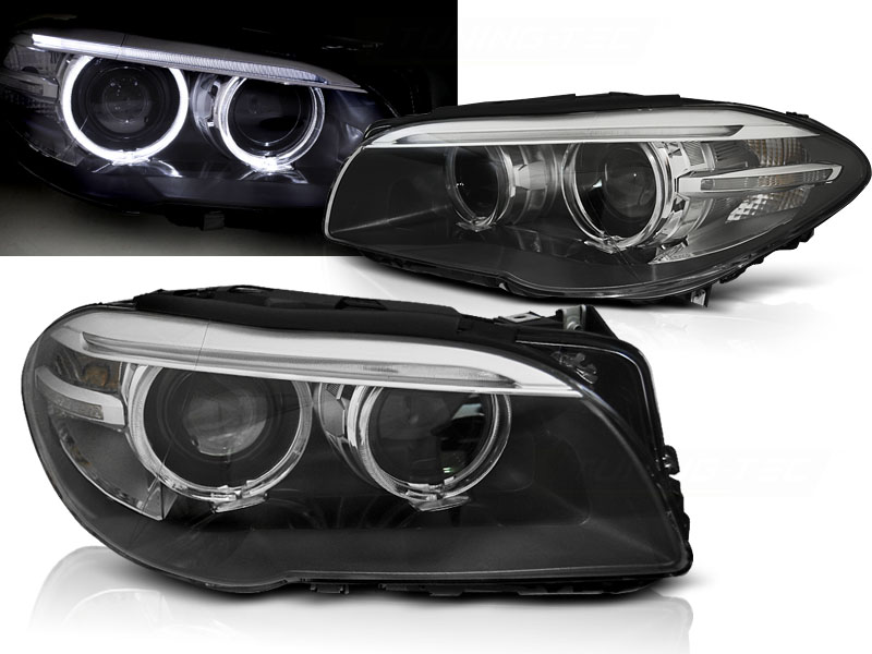 Predné svetlá BMW F10/F11 10-13 Angel Eyes Black