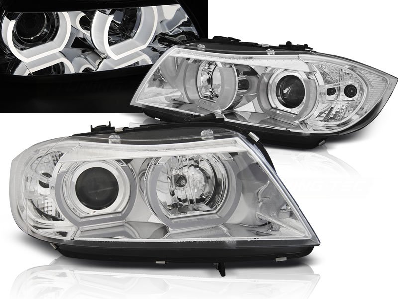 Predné svetlá BMW E90 E91 05-08 U-Type 3D Chrome