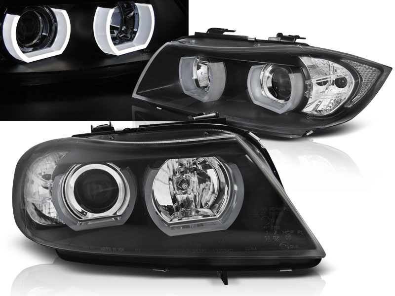Predné svetlá BMW E90 E91 05-08 U-Type 3D Black