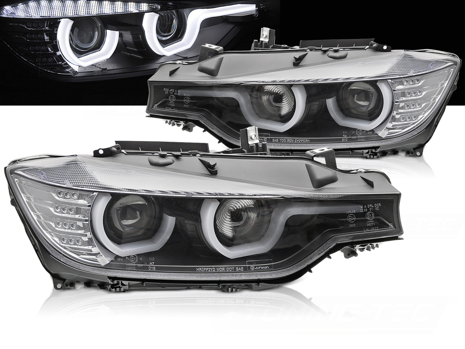 Predné svetlá BMW F30 F31 11-15 U-Type Black