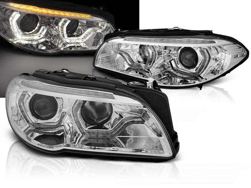 Predné svetlá BMW F10/F11 10-13 Xenón Angel Eyes Dynamic Chrome