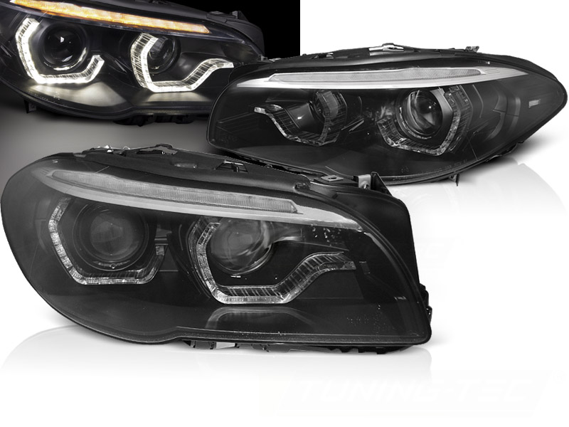 Predné svetlá BMW F10/F11 10-13 Xenón Angel Eyes Dynamic Black