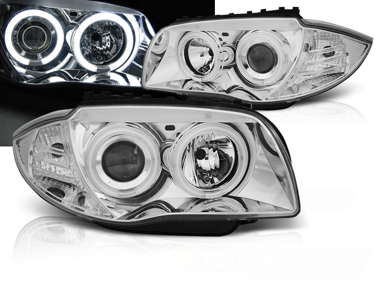 Predné svetlá BMW 1 E81/E87 CCFL Angel Eyes Chrome