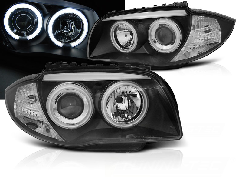 Predné svetlá BMW 1 E81/E87 CCFL Angel Eyes Black