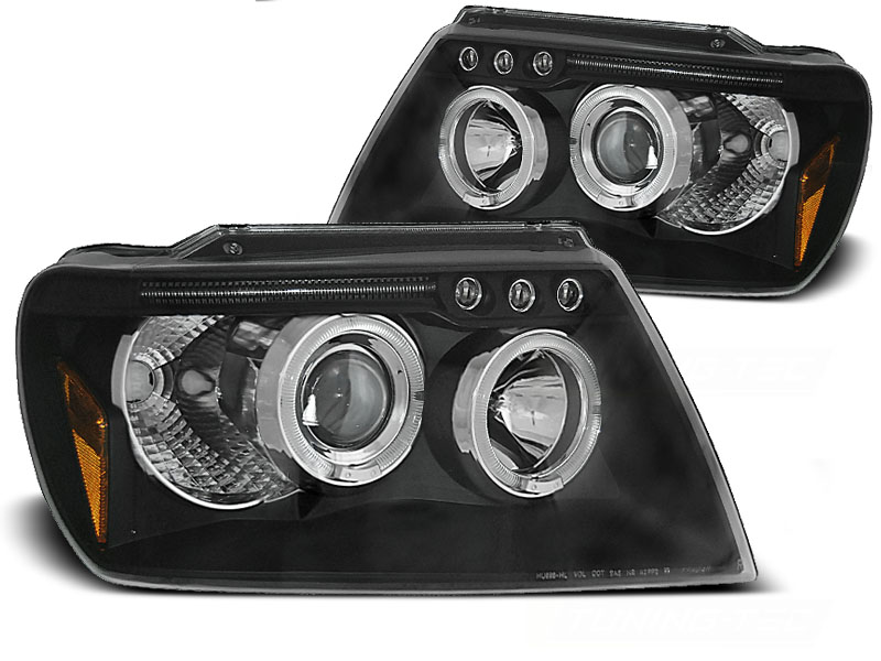 Predné svetlá Jeep Grand Cherokee WJ Angel Eyes Black