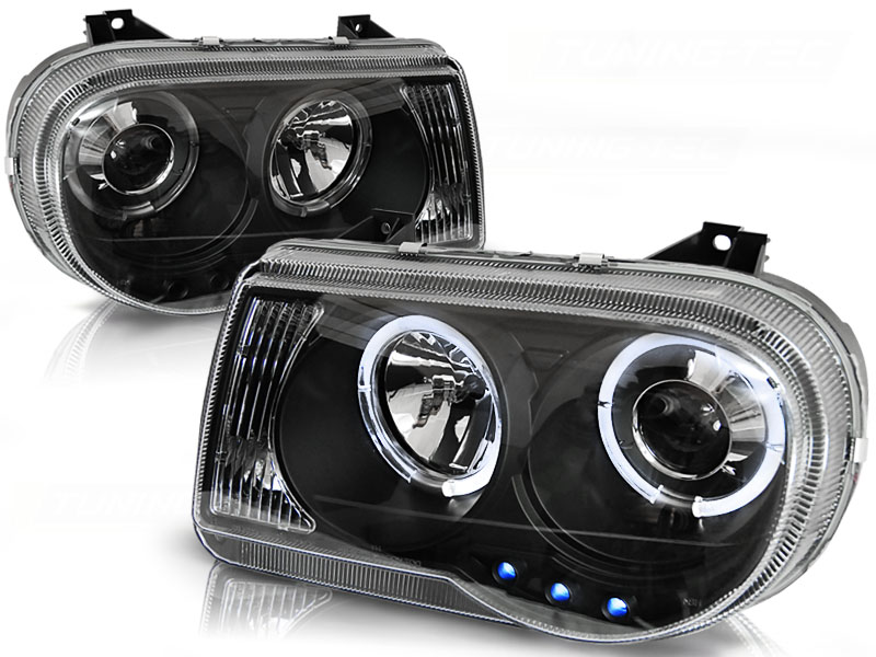 Predné svetlá Chrysler 300C Angel Eyes Black