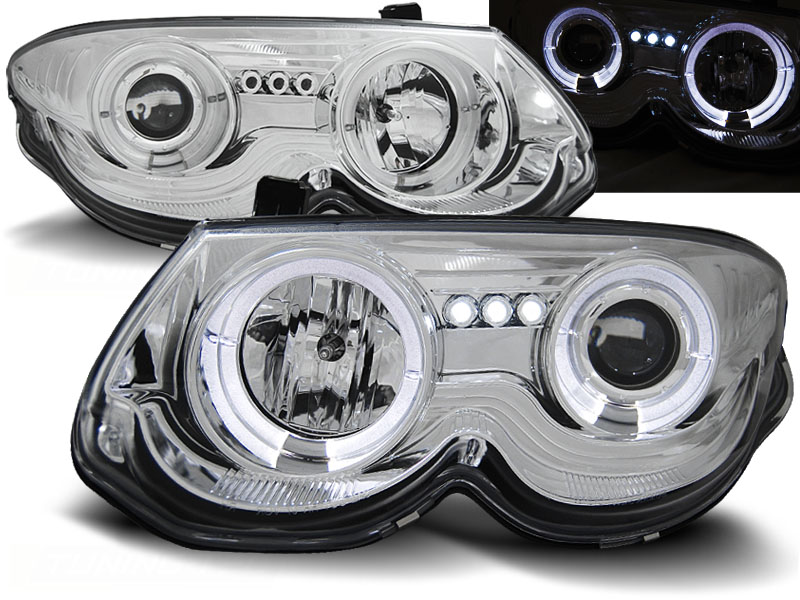 Predné svetlá Chrysler 300 M 99-04 Angel Eyes Chrome