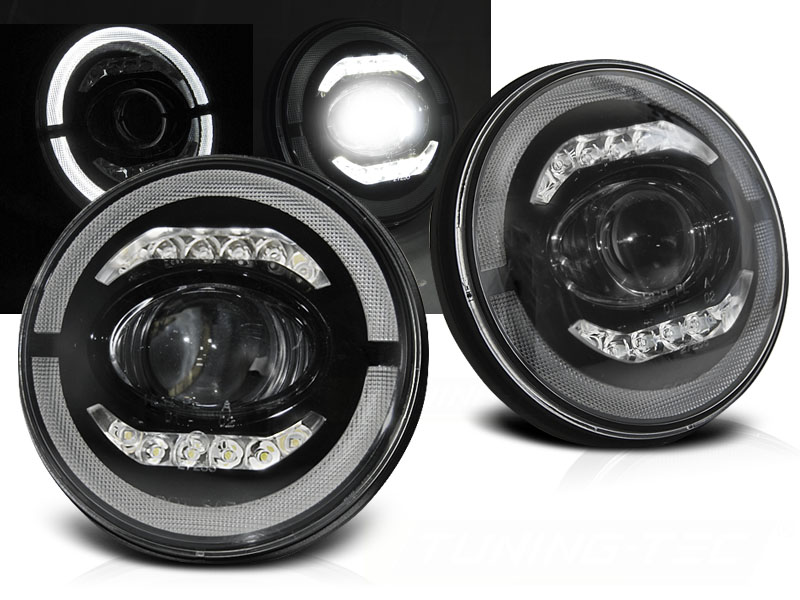 Predné svetlá Jeep Wrangler TJ LJ JK 96-18 Full LED Black
