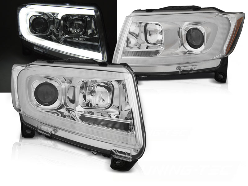 Predné svetlá Jeep Grand Cherokee WK2 11-13 LED Dynamic Chrome