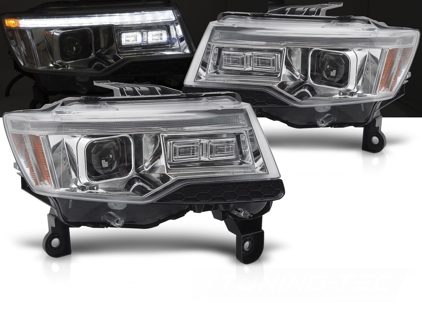 Predné svetlá Jeep Grand Cherokee 14-21 Tube Light Chrome