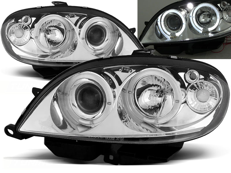 Predné svetlá Citroën Saxo 2 Angel Eyes Chrome