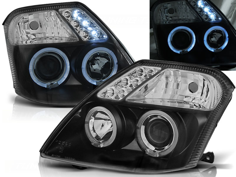 Predné svetlá Citroën C2 03-10 Angel Eyes Black