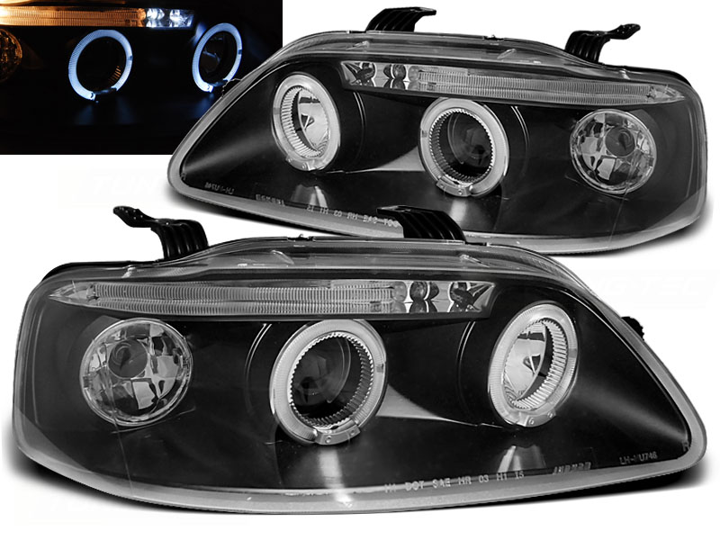 Predné svetlá Chevrolet Aveo 03-06 Angel Eyes Black