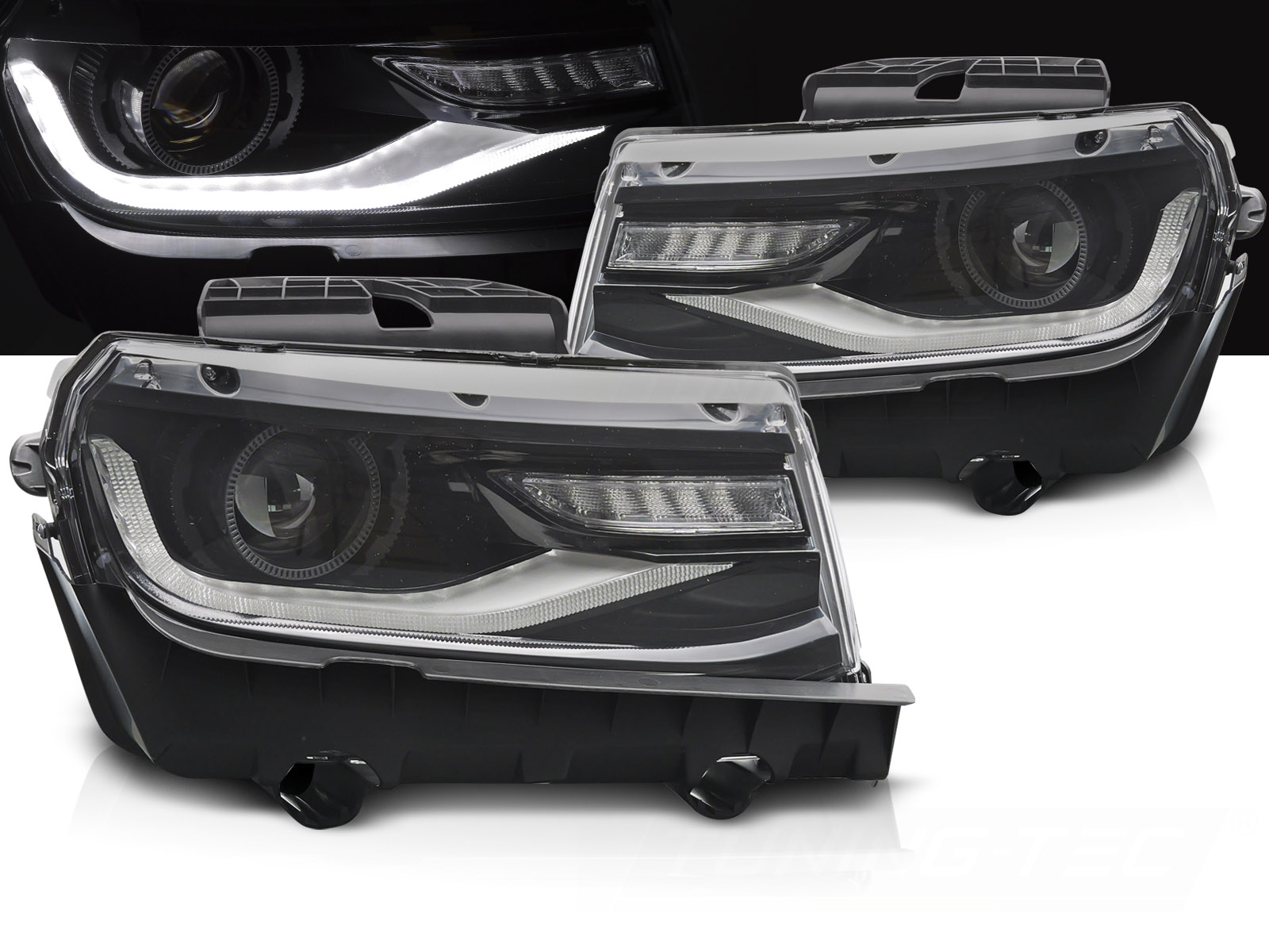 Predné Tube svetlá Chevrolet Camaro 13-15 LED Black