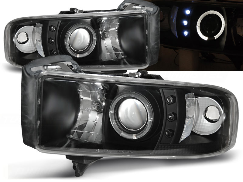 Predné svetlá Dodge Ram 94-01 Angel Eyes Black
