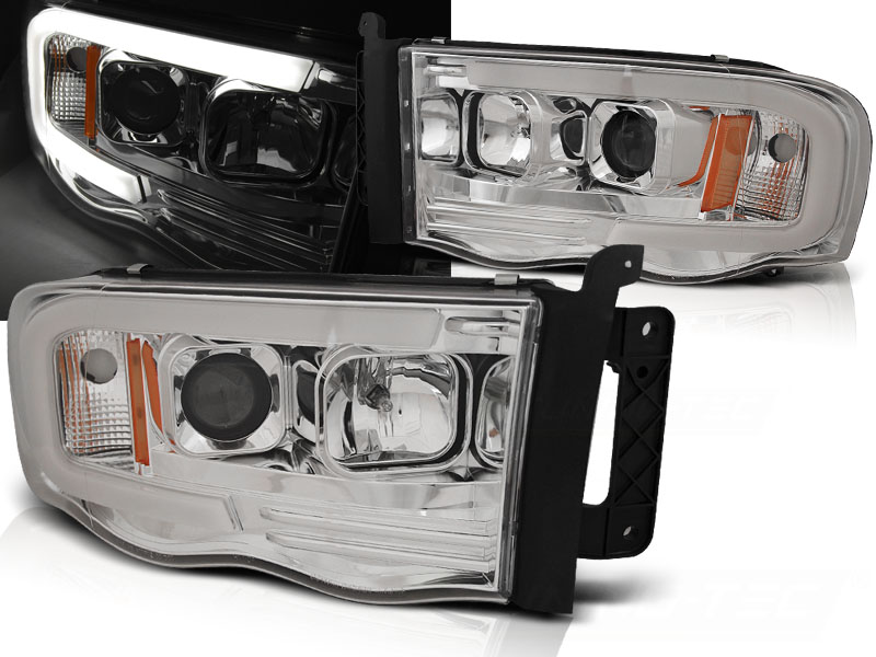 Predné svetlá Dodge Ram 02-06 Tube Light Chrome