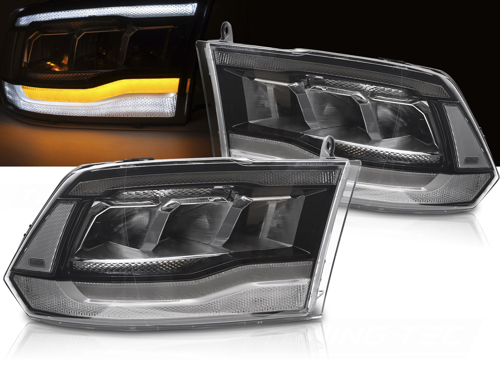 Predné svetlá Dodge Ram 09-18 WL Full LED Black