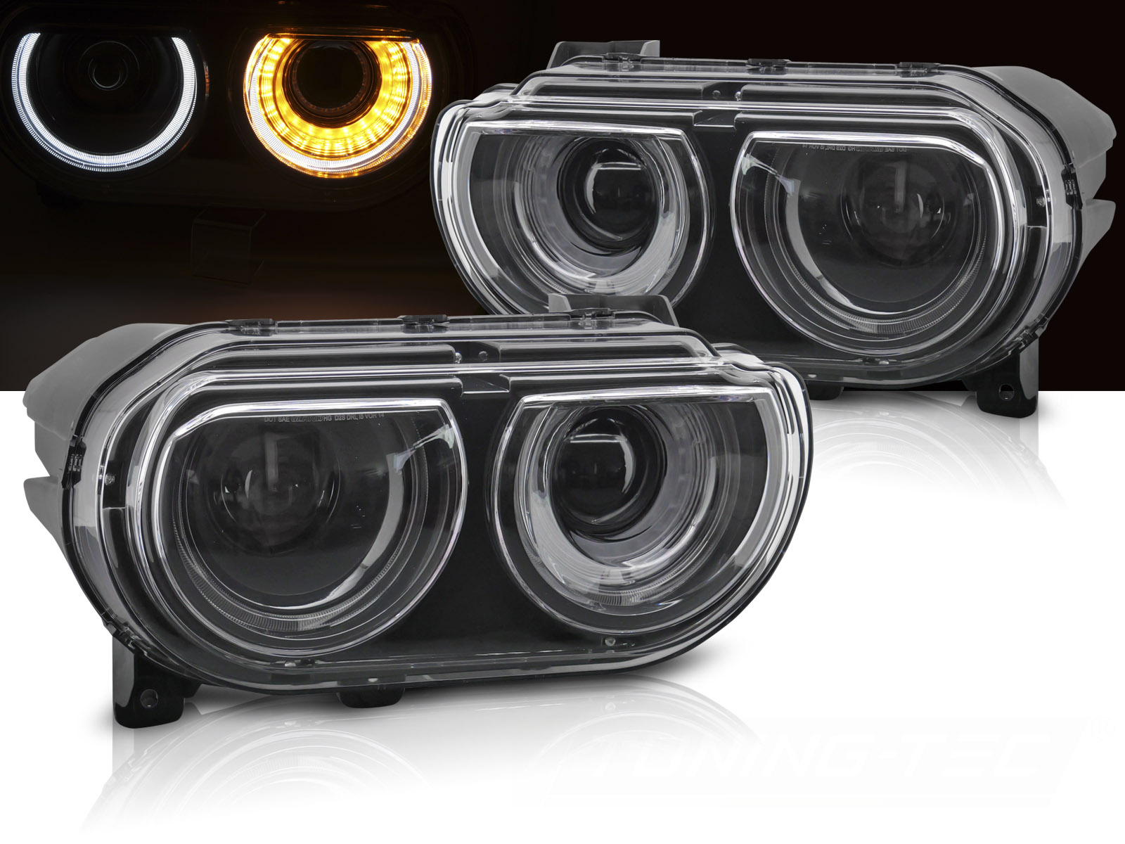 Predné svetlá Dodge Challenger 08-14 Black