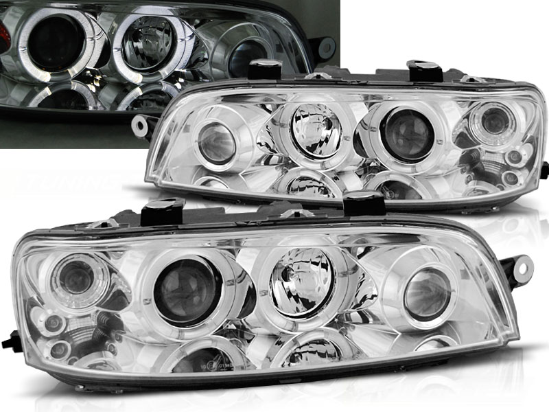 Predné svetlá Fiat Punto 2 99-03 Angel Eyes Chrome