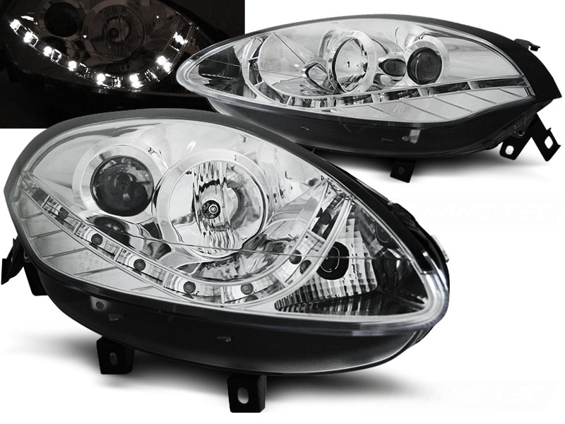 Predné svetlá Fiat Bravo 2 07-15 Devil Eyes Chrome