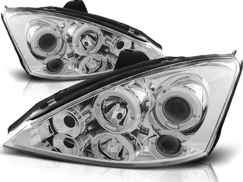 Predné svetlá Ford Focus 98-01 Angel Eyes Chrome - 03