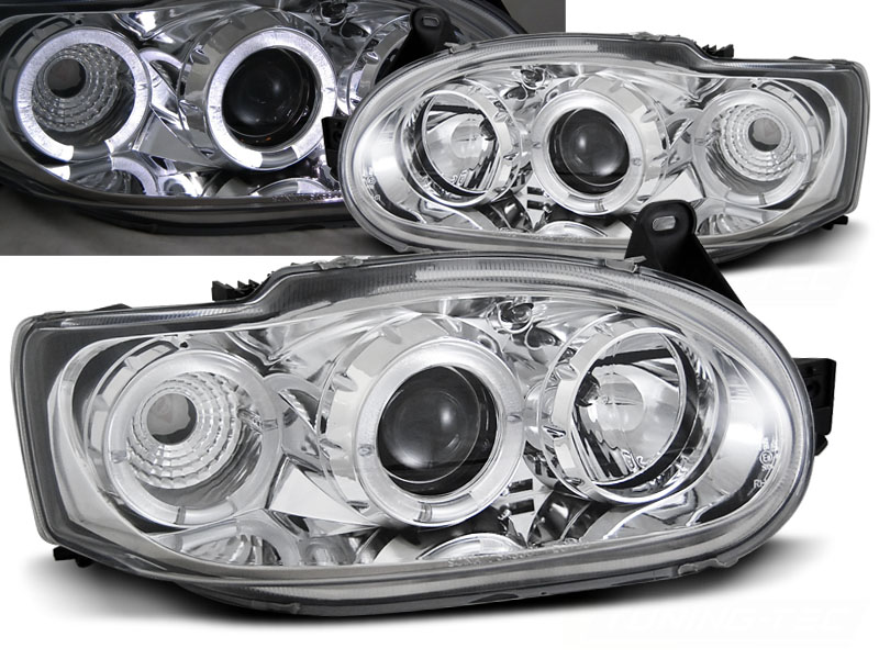 Predné svetlá Ford Escort 95-00 Angel Eyes Chrome