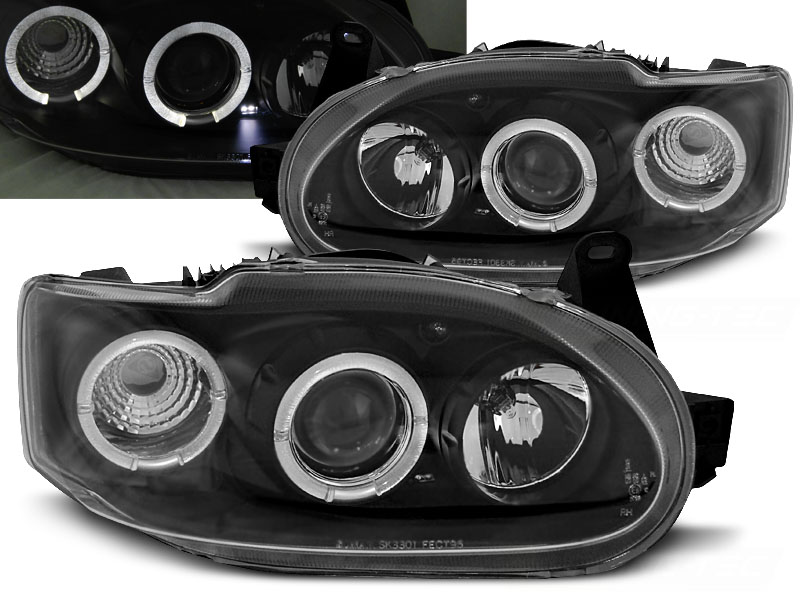 Predné svetlá Ford Escort 95-00 Angel Eyes Black