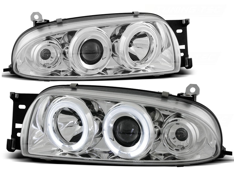 Predné svetlá Ford Fiesta 96-99 Angel Eyes Chrome