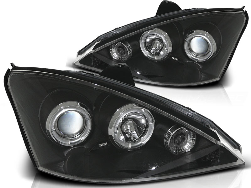 Predné svetlá Ford Focus 98-01 Angel Eyes Black - 10
